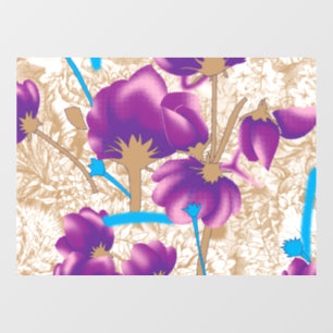 Vibrant floral pattern featuring purple and blue f