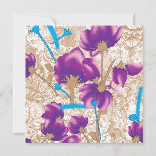 Vibrant floral pattern featuring purple and blue f announcement
