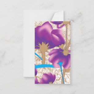 Vibrant floral pattern featuring purple and blue f card