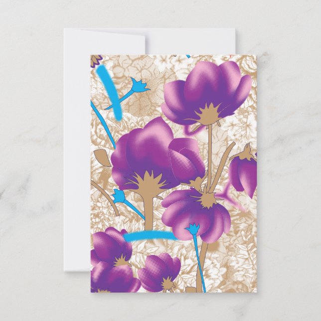 Vibrant floral pattern featuring purple and blue f card (Front)