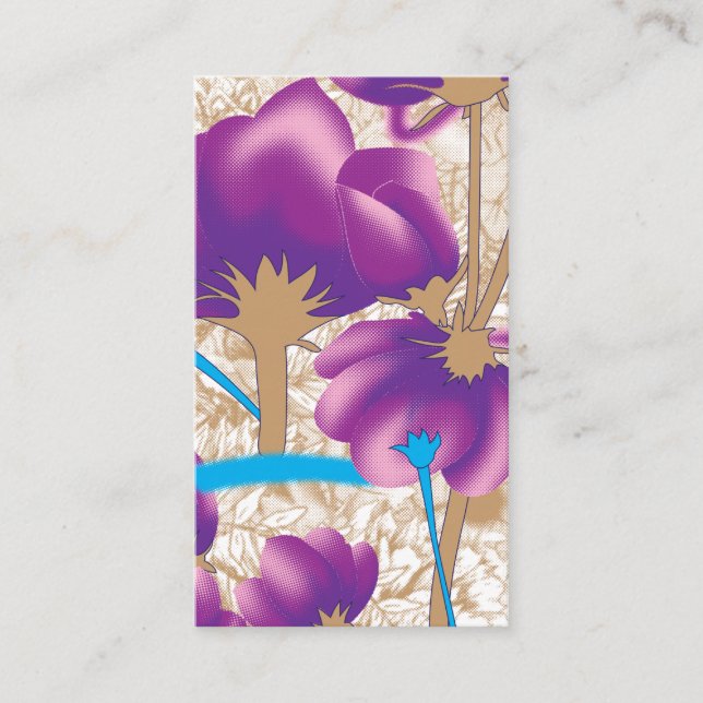 Vibrant floral pattern featuring purple and blue f enclosure card (Front)