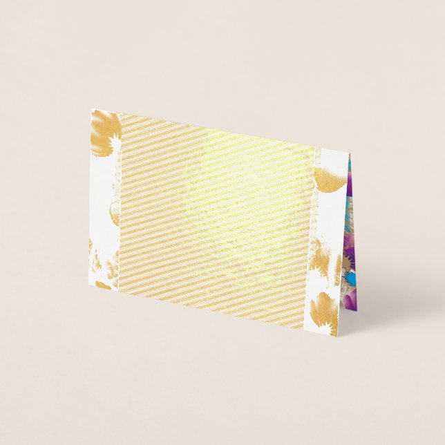 Vibrant floral pattern featuring purple and blue f foil card (Front)