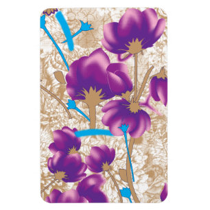 Vibrant floral pattern featuring purple and blue f magnet