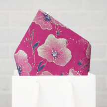Vibrant Floral Pattern in Pink, White & Royal Blue