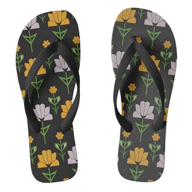 Vibrant Floral Pattern Jandals (Footbed)