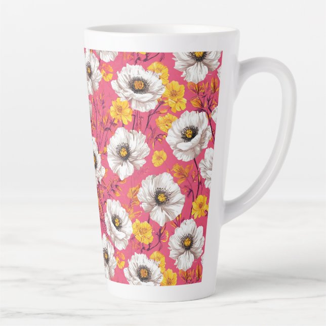 Vibrant floral pattern latte mug (Right)