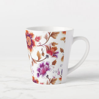 Vibrant Floral Pattern Latte Mug | Colourful Botan