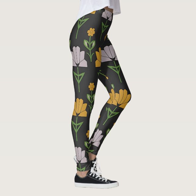 Vibrant Floral Pattern Leggings (Right)