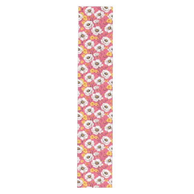 Vibrant floral pattern medium table runner (Front)