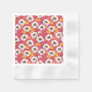 Vibrant floral pattern napkin