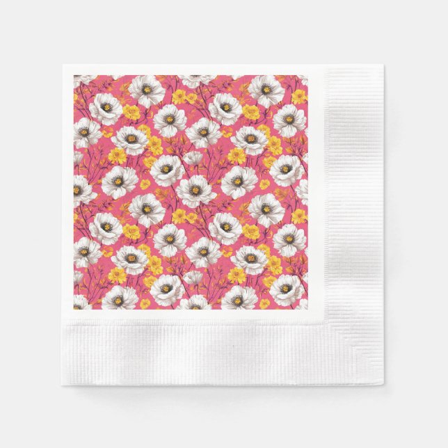 Vibrant floral pattern napkin (Front)