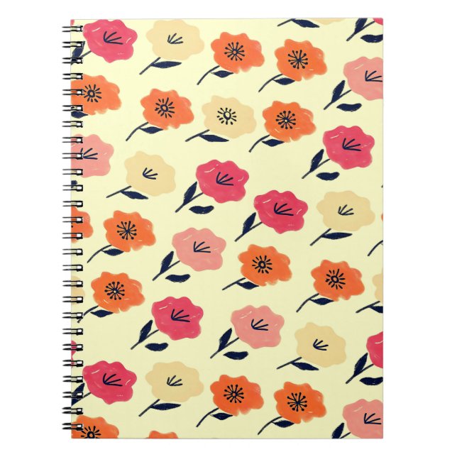 Vibrant Floral Pattern Notebook (Front)
