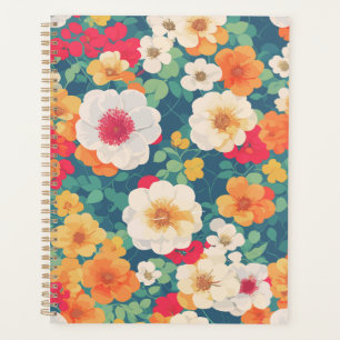 Vibrant Floral Pattern Notebook Planner