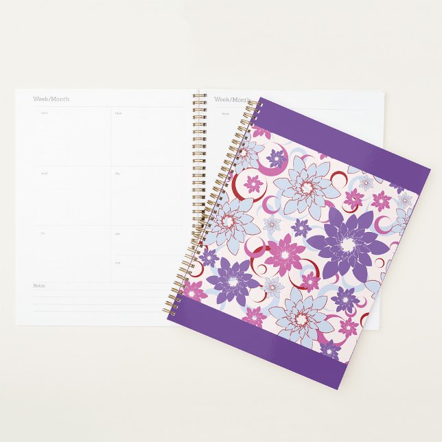 Vibrant Floral Pattern Purple Pink Blue Flowers  Planner (Creator Uploaded)