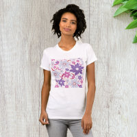 Vibrant Floral Pattern Purple Pink Blue Flowers