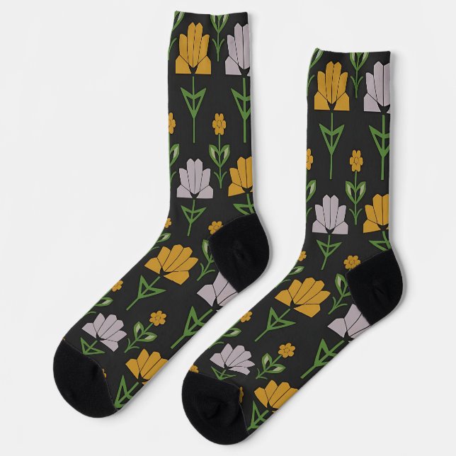 Vibrant Floral Pattern Socks (Left)
