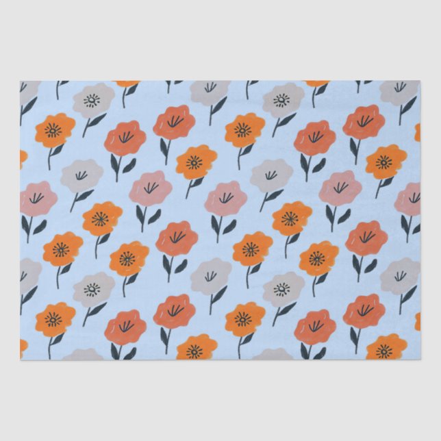 Vibrant Floral Pattern Tissue Paper (Front)