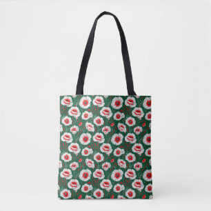 Vibrant floral pattern tote bag
