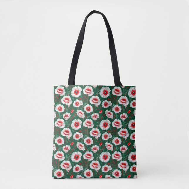 Vibrant floral pattern tote bag (Front)