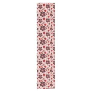 Vibrant Floral Pattern with Colourful Flowers Short Table Runner