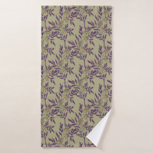 Vibrant Floral Pattern with Yellow Daisies Bath Towel Set