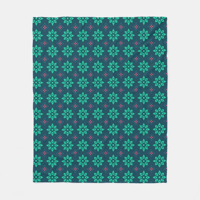 Vibrant Floral Seamless Pattern Fleece Blanket (Front)