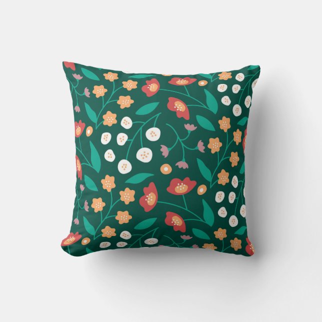 Vibrant Floral Symphony Cushion (Front)