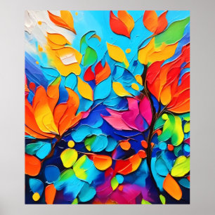 Vibrant Floral Symphony Painting Poster
