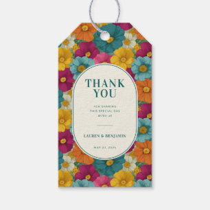 Vibrant Floral Thank You Card Gift Tags