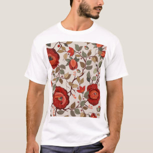 Vibrant Floral Wallpaper: Hand-Drawn Patterns T-Shirt