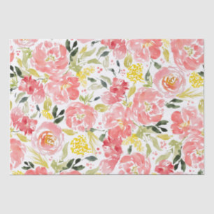 Vibrant floral watercolor pattern  tissue paper