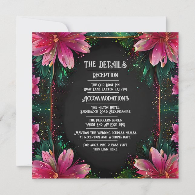 Vibrant Floral Wedding Invitation (Front)