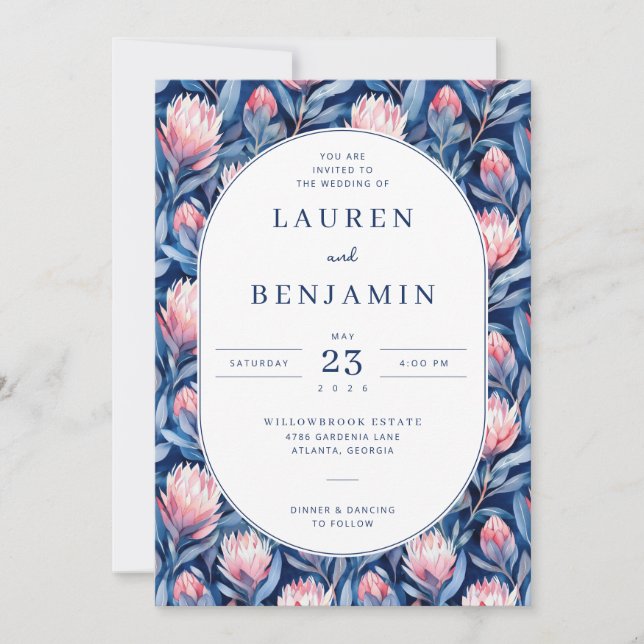 Vibrant Floral Wedding Invitation (Front)