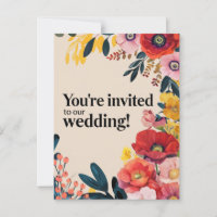Vibrant Floral Wedding Invitation Card Design