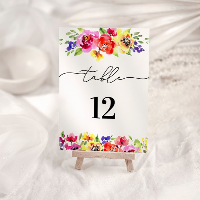 Vibrant Floral Wedding Table Number (Creator Uploaded)