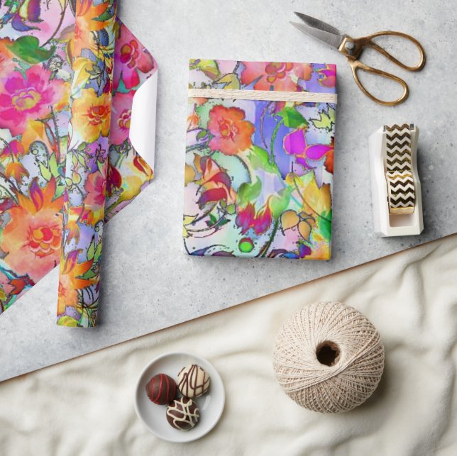 Vibrant floral wrapping paper (Crafts)