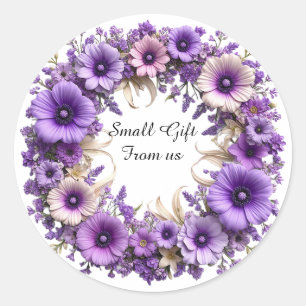 Vibrant Floral Wreath Classic Round Sticker