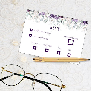 Vibrant Florals Wedding RSVP Card