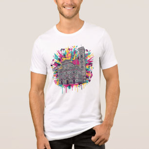 Vibrant Florence Italy Cathedral Graphic Tri-Blend Shirt