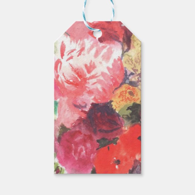 Vibrant Flower Bouquet Gift Tags (Front)