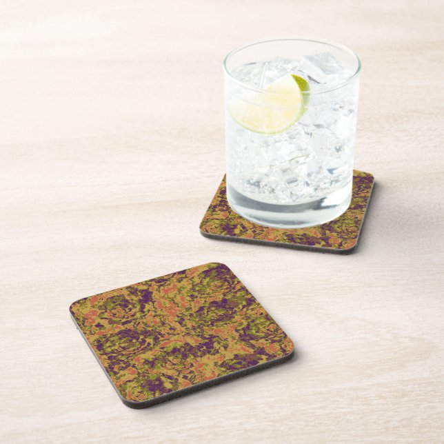 Vibrant flower camouflage pattern coaster (Right Side)