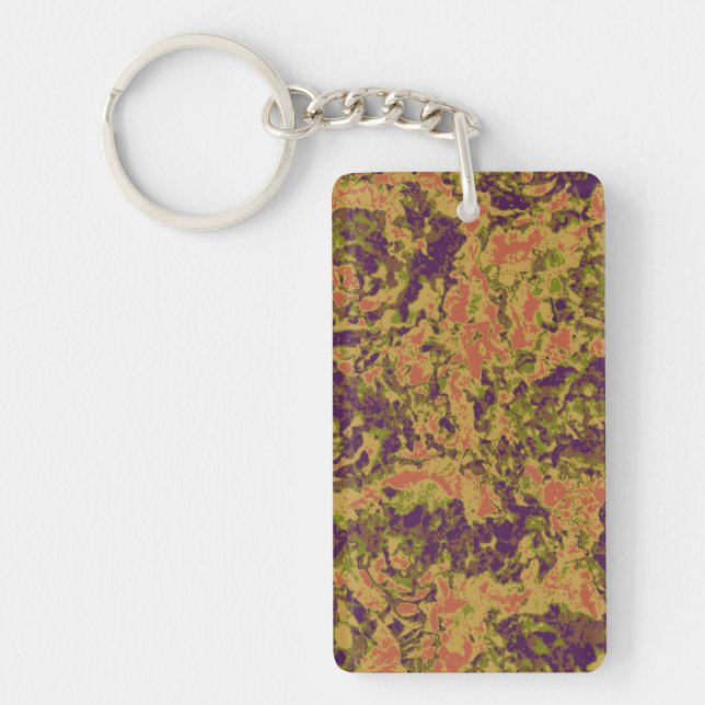 Vibrant flower camouflage pattern key ring (Front)