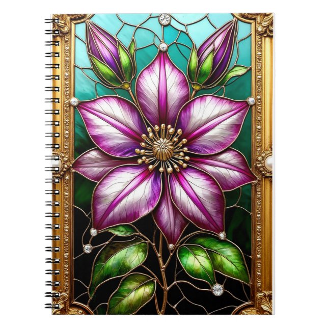 Vibrant Flower Ornately Framed Notebook (Front)