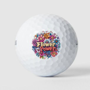 Vibrant Flower Power Design with Colorful Blooms  Golf Balls
