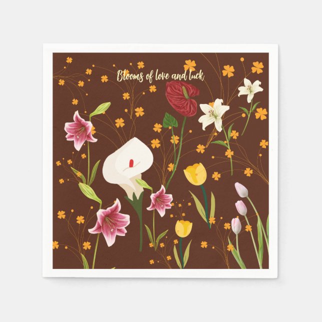 Vibrant Flowers Napkin (Front)