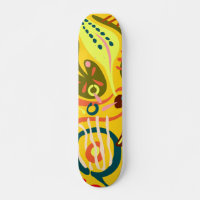 Vibrant flowers skateboard deck
