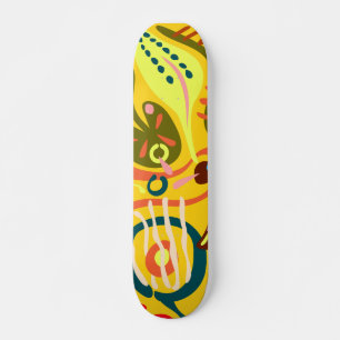 Vibrant flowers skateboard deck