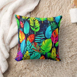 Vibrant Foliage Drizzle Art Cushion