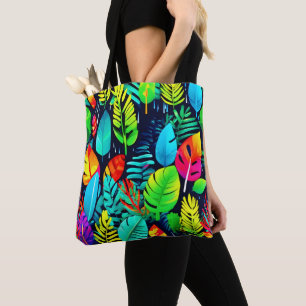 Vibrant Foliage Drizzle Art Tote Bag