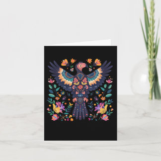 Vibrant Folk Art Illustration Of A Colourful Bird  Card